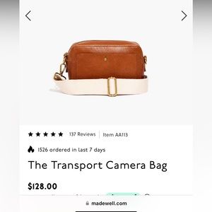 Madewell Transport Camera Purse. Brand new with tags.